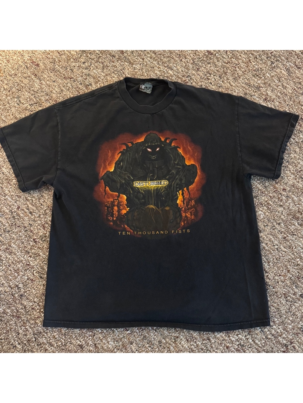 Vtg Disturbed Ten Thousand Fists Short Sleeve Graphic T-Shirt Extra Large Giant
